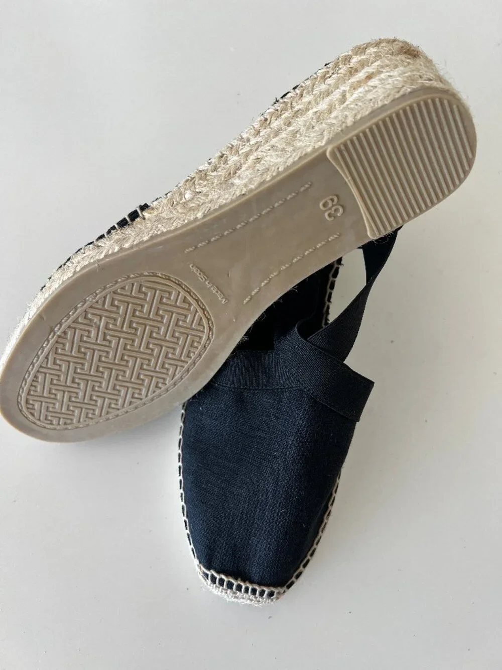 NIB Toni Pons TER Black Linen Espadrille Wedges EU 39 US 8